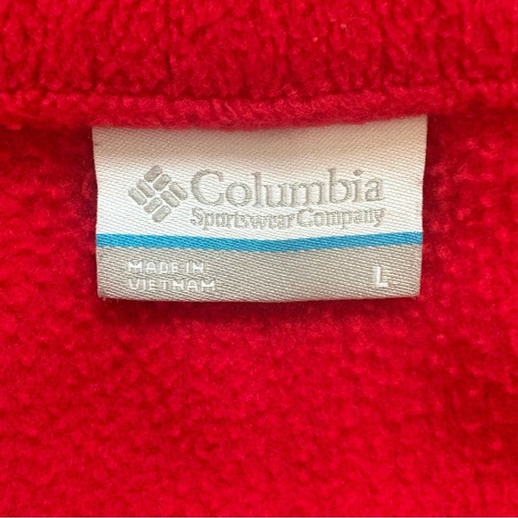 Columbia Long Sleeve Fleece Zip Up Jacket Red Womens Large - Picture 3 of 10
